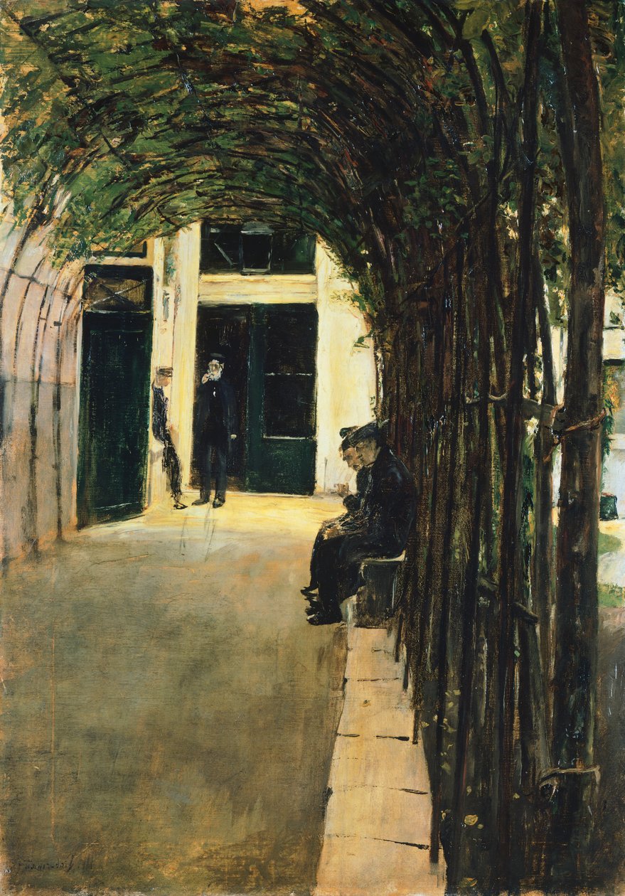 Huis van oud Amsterdam door Max Liebermann
