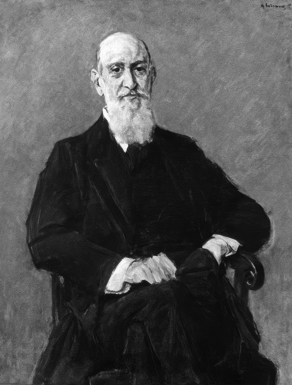 James Israel, portret, geschilderd door M. Liebermann door Max Liebermann