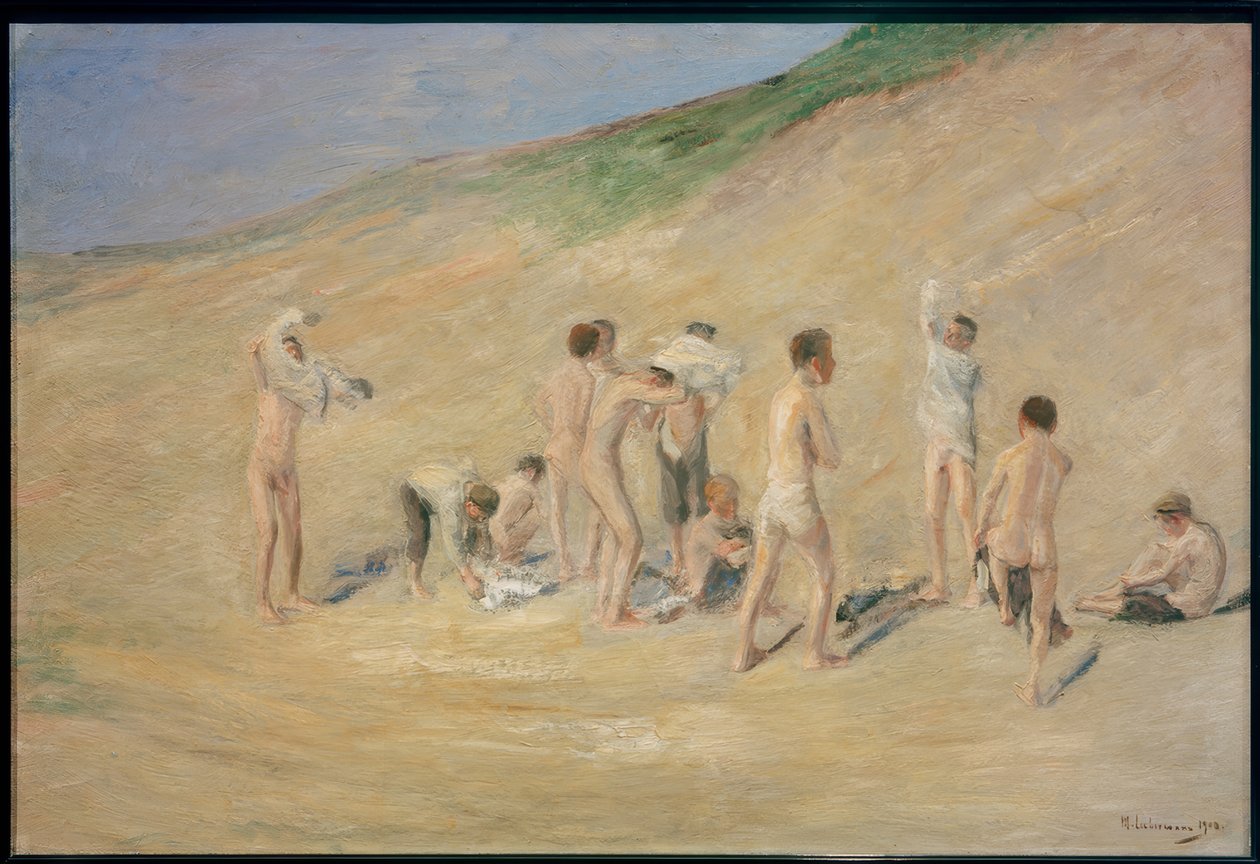 Jongens na het baden door Max Liebermann