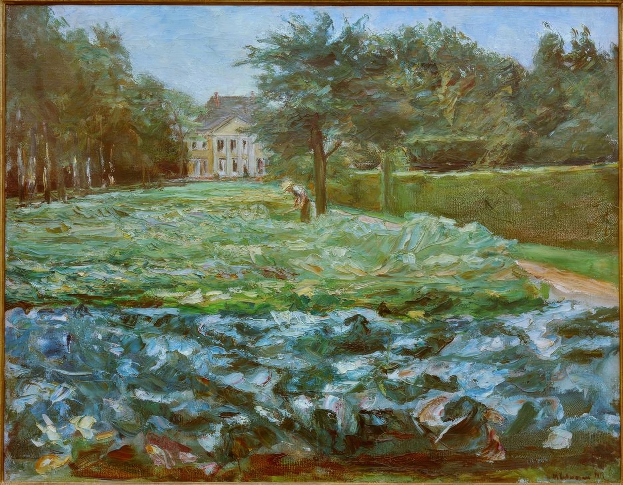 Koolveld in de Wannseetuin naar het westen door Max Liebermann