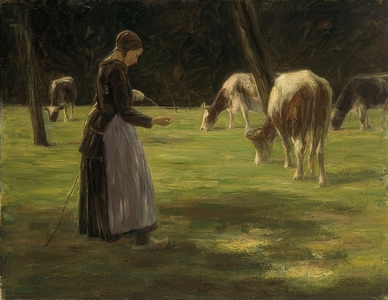Koeherderin door Max Liebermann