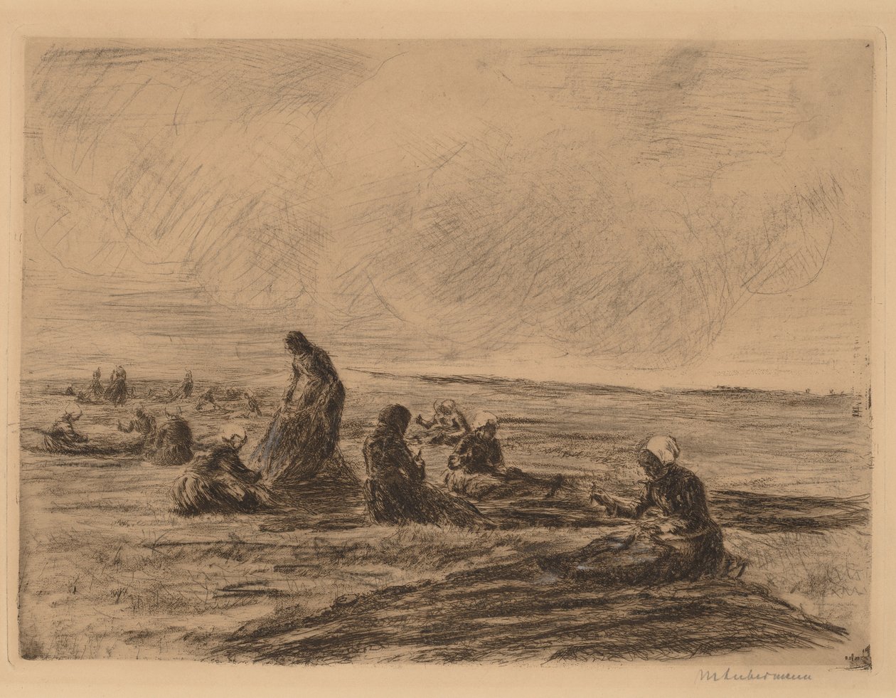 Netten repareren, 1894 door Max Liebermann