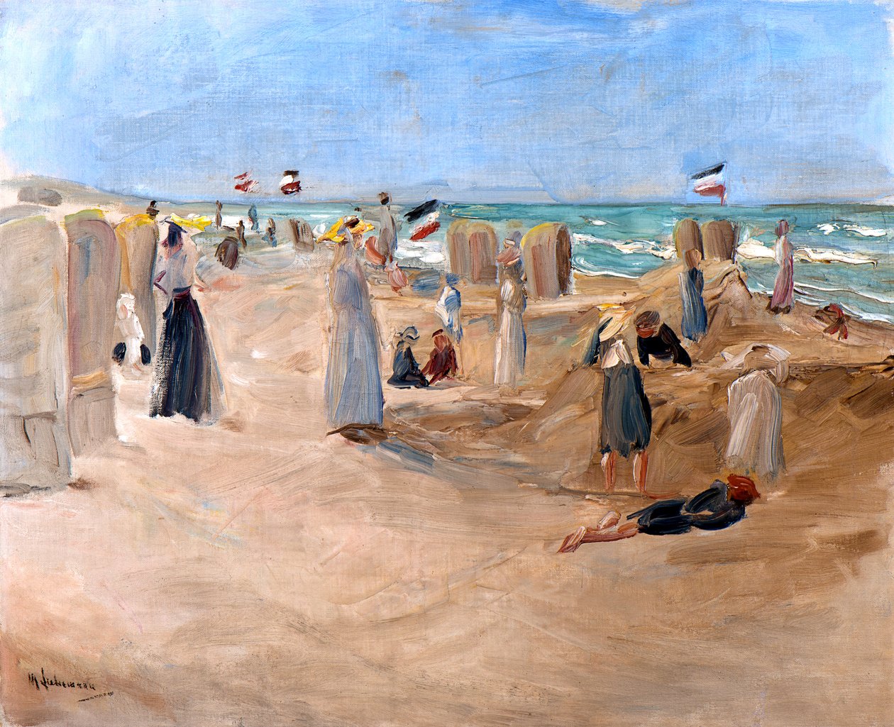 Op het Strand van Noordwijk, 1908 door Max Liebermann
