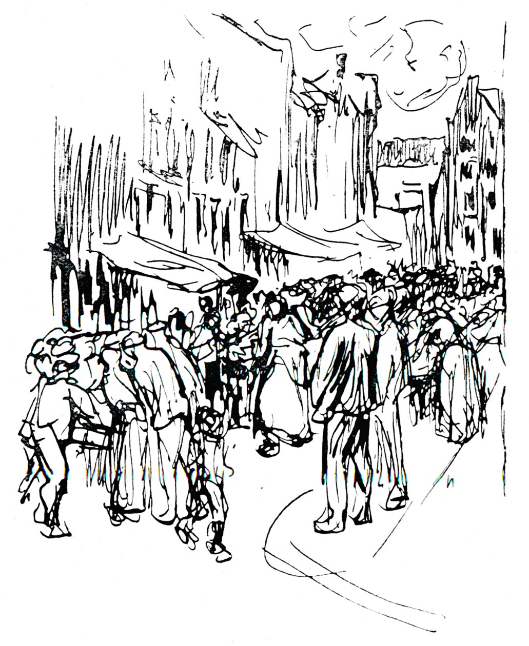 Pen en inkt studie, c19e eeuw door Max Liebermann