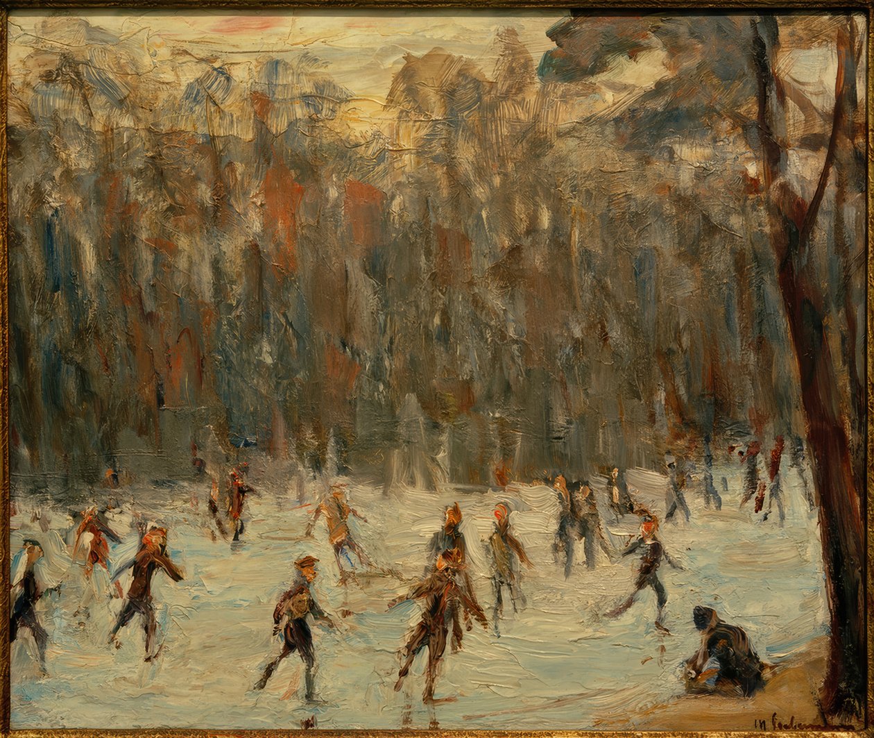 Schaatsers in het Tiergarten door Max Liebermann