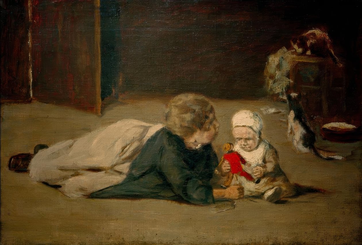 Spelende kinderen – studie door Max Liebermann