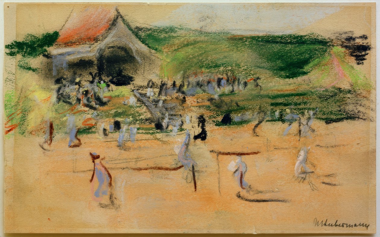 Tennisbaan in Noordwijk door Max Liebermann