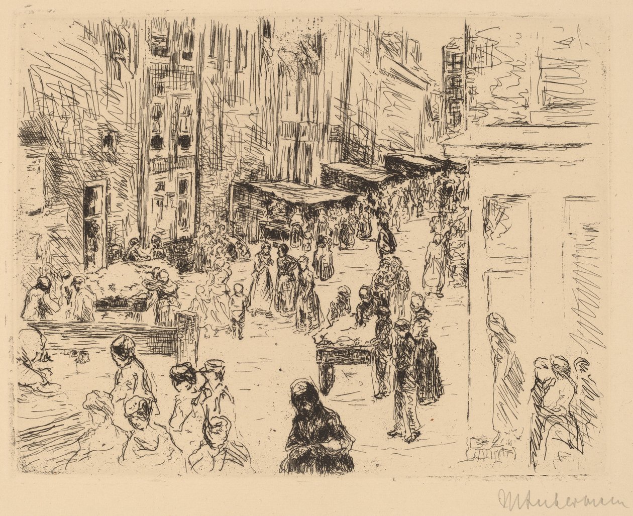 De Joodse wijk in Amsterdam, 1906 door Max Liebermann