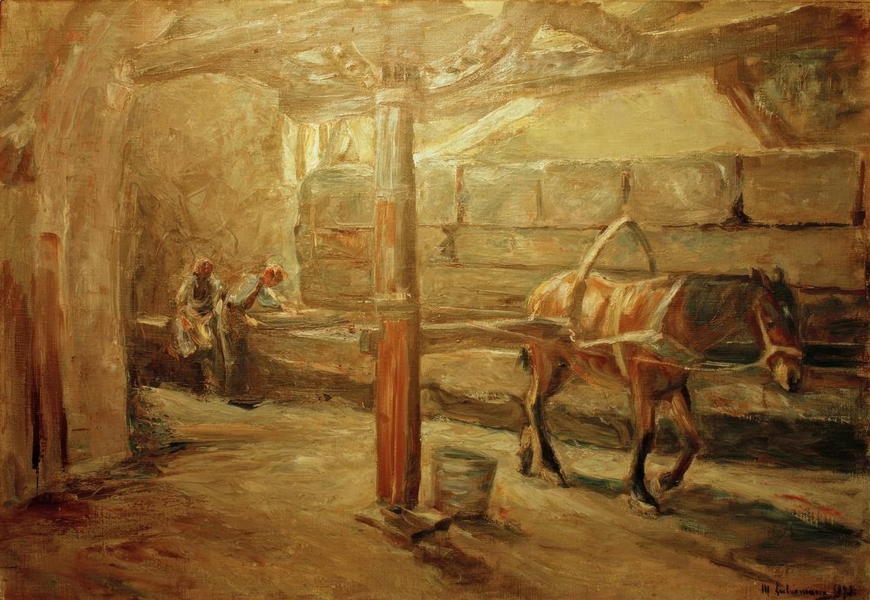 Lakenwalserij in Florence door Max Liebermann