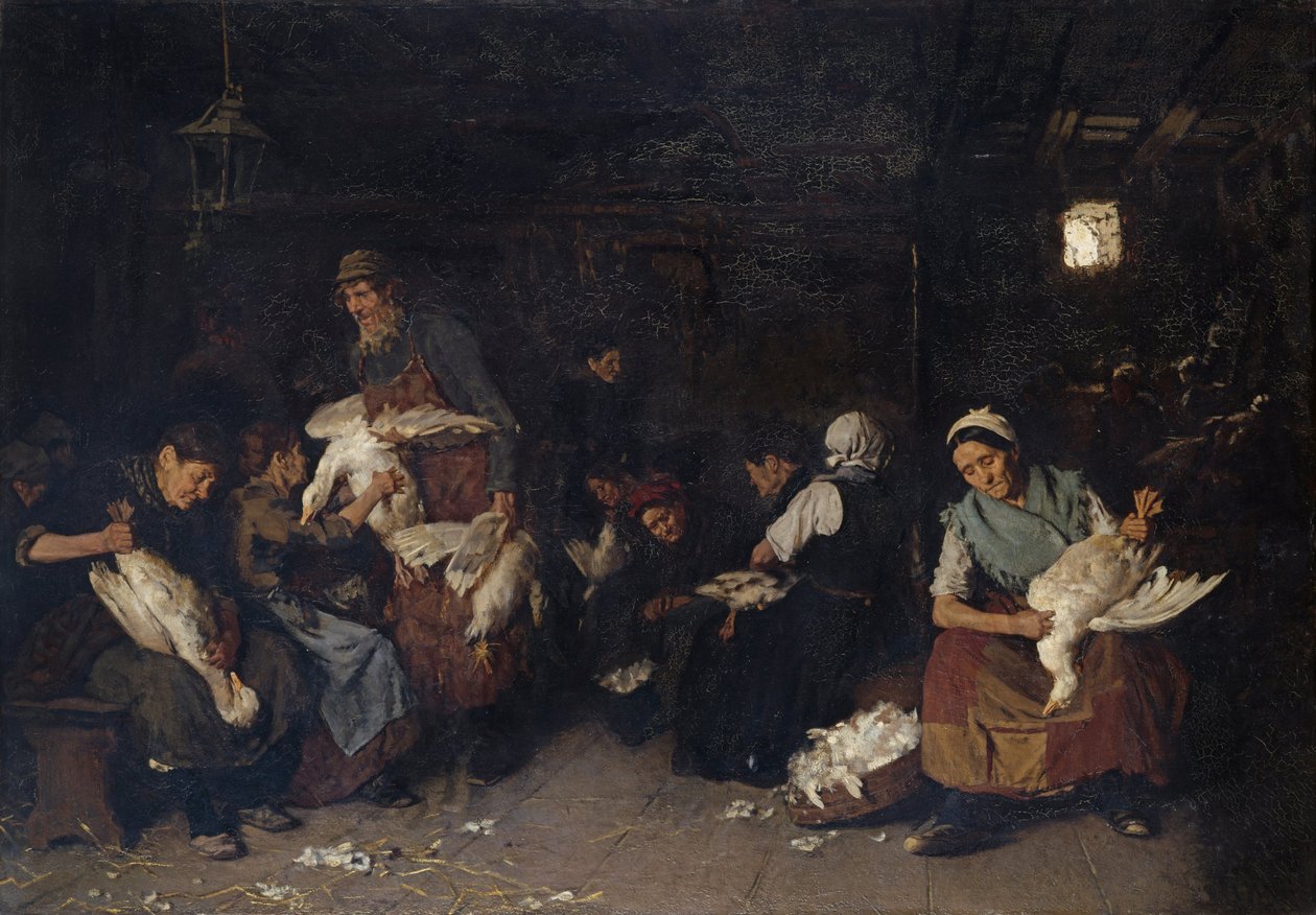 Vrouwen die ganzen plukken, 1872 door Max Liebermann