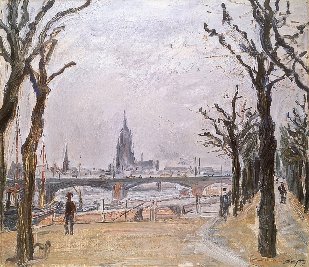 Gezicht op Frankfurt. 1911 door Max Slevogt