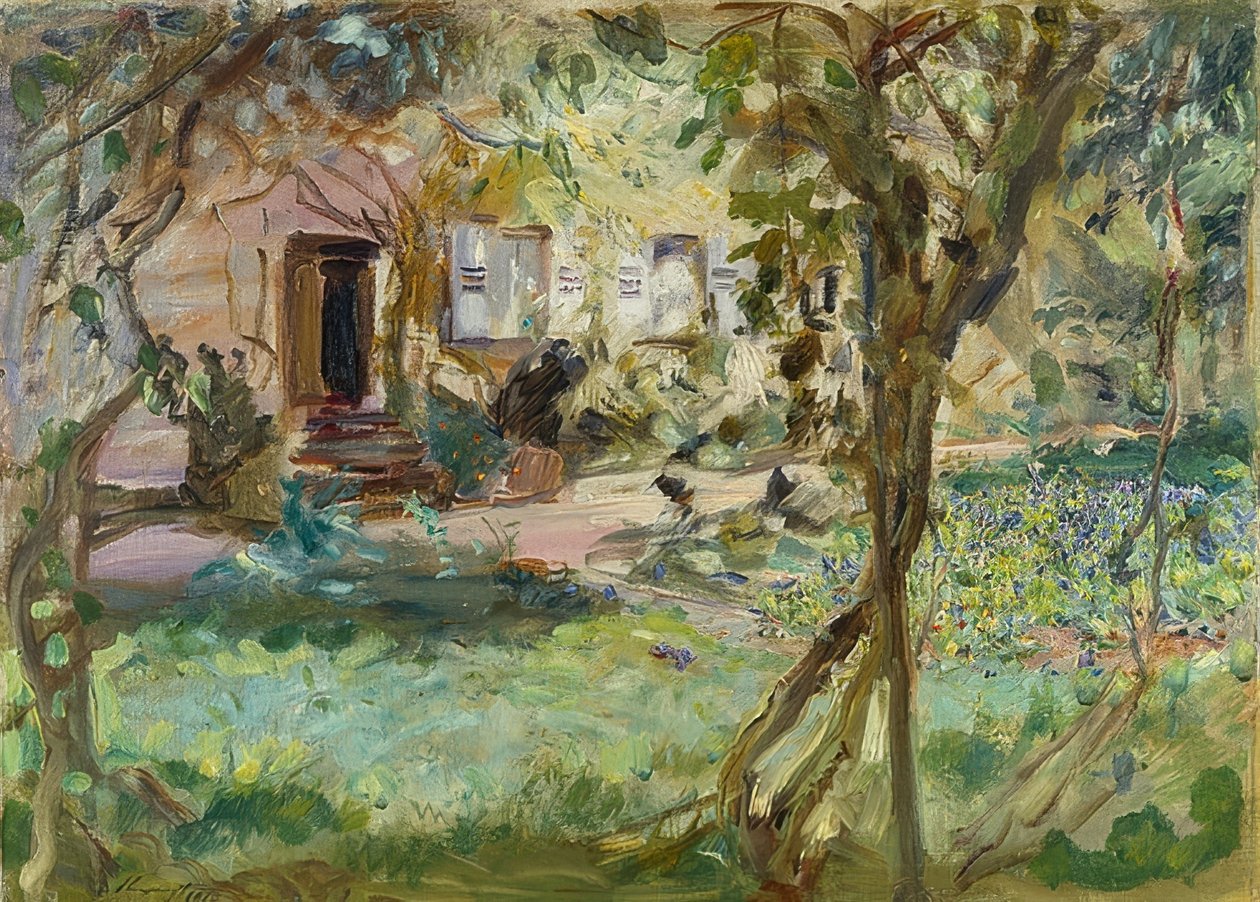 Tuin met viooltjesbed. 1914 door Max Slevogt