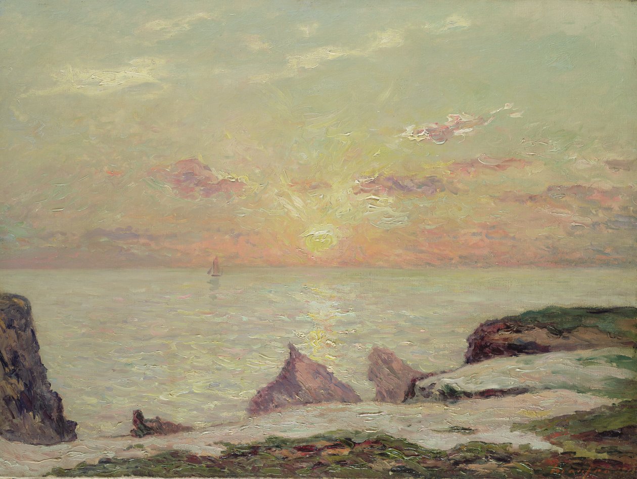 De kliffen bij Belle Ile, 1913 door Maxime Emile Louis Maufra