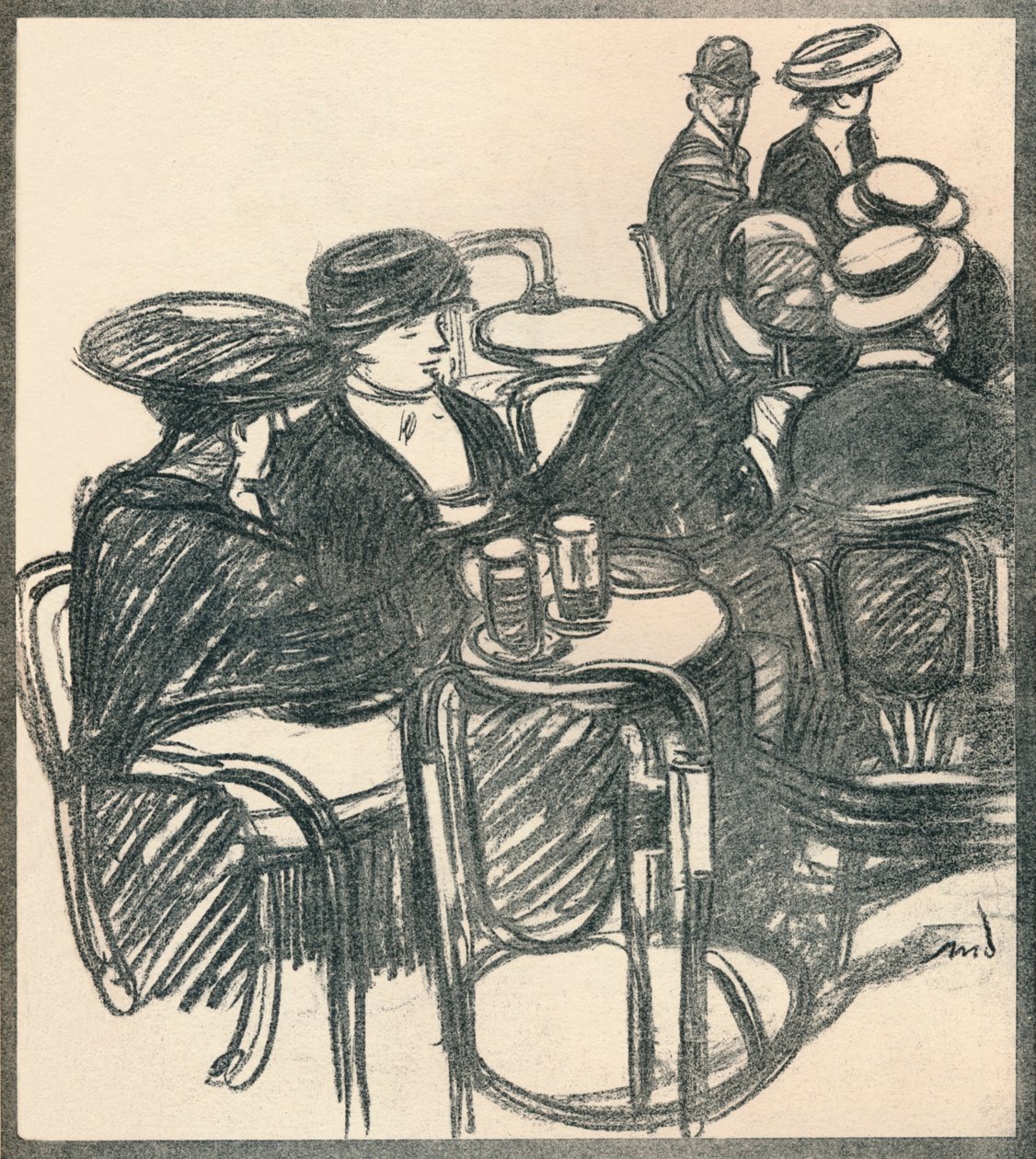 Terras van een café, c1920, 1923 door Maxime Pierre Jules Dethomas