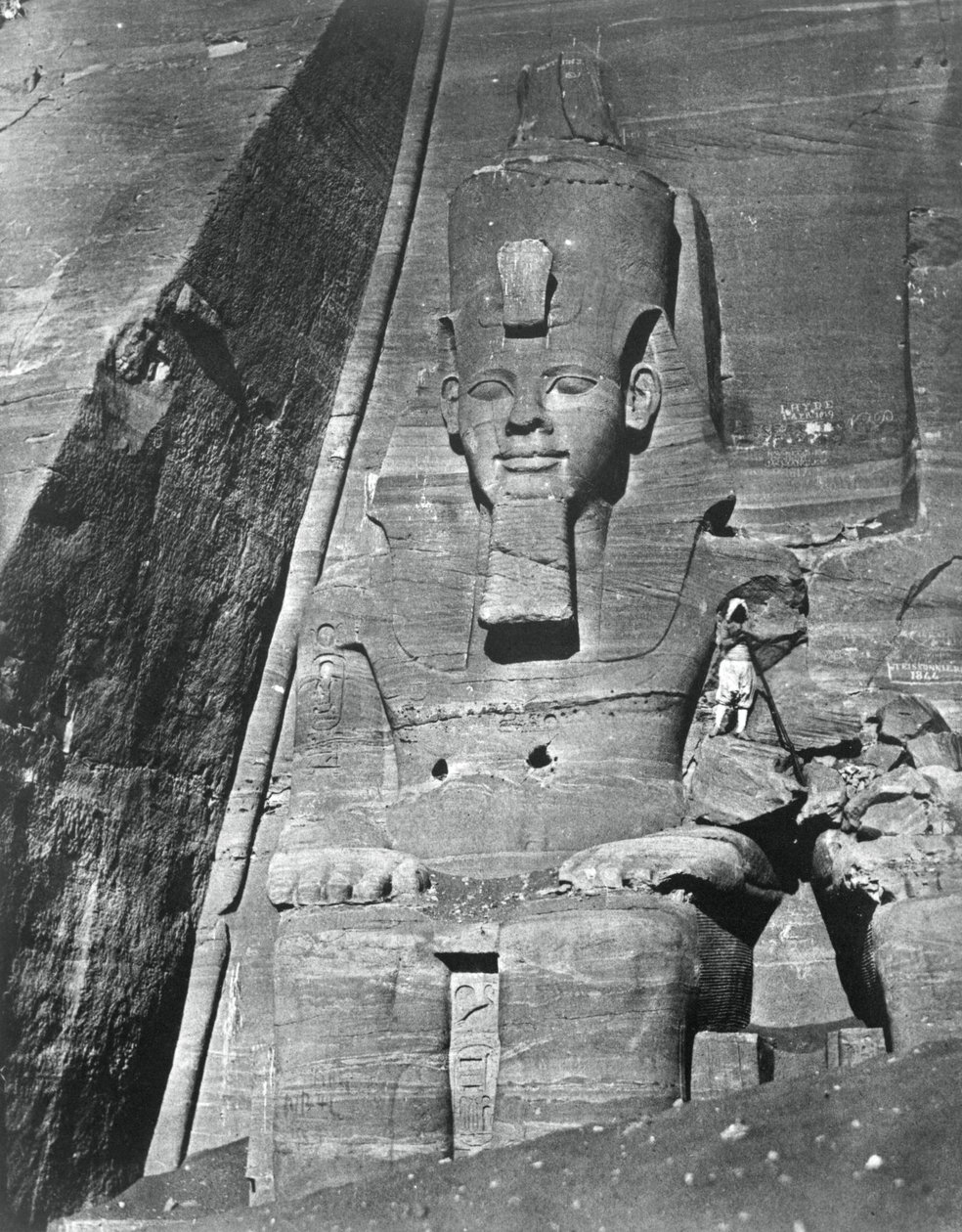 Kolossaal standbeeld, Egypte, 1852 door Maxime Du Camp