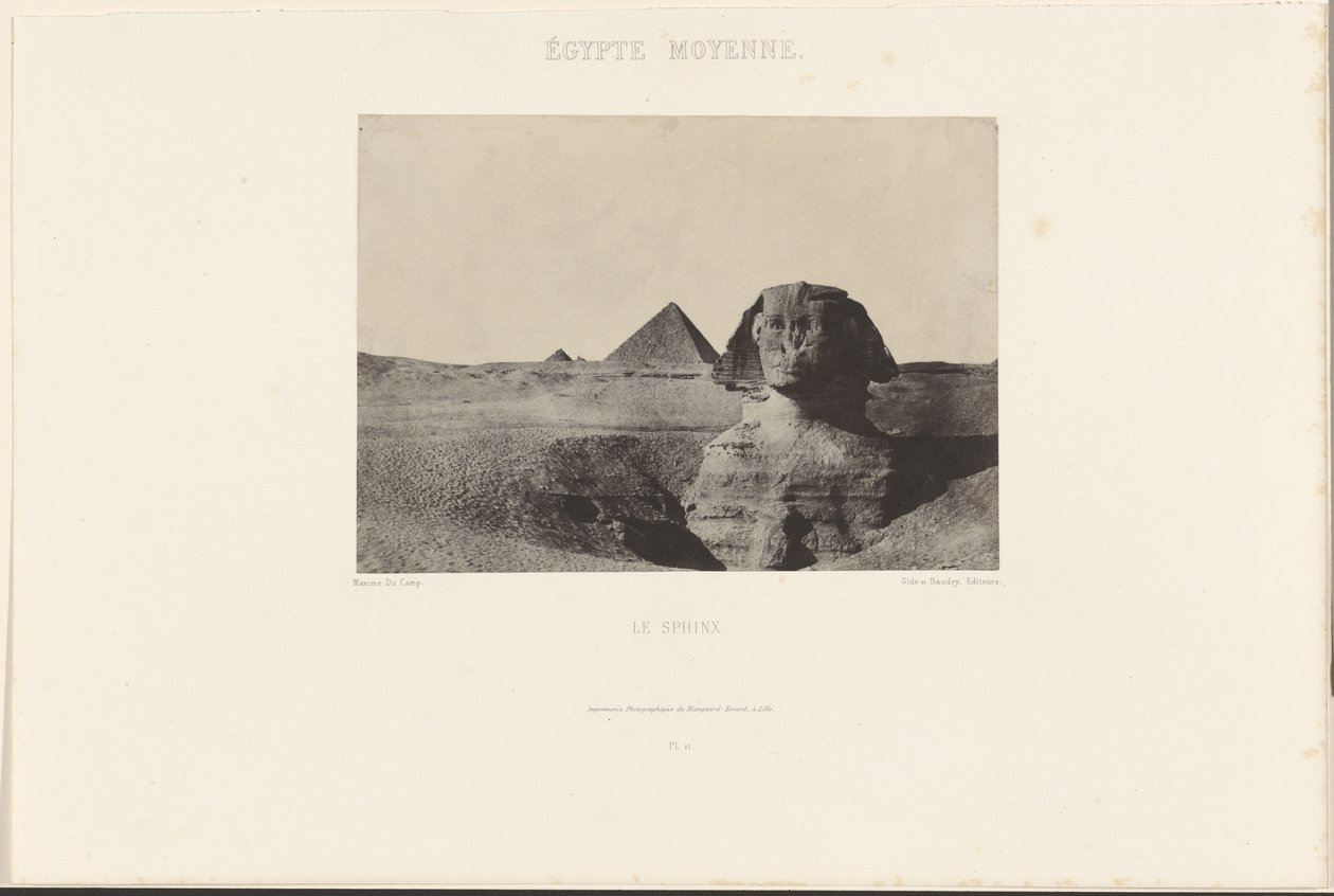 Midden Egypte. De Sfinx. door Maxime Du Camp