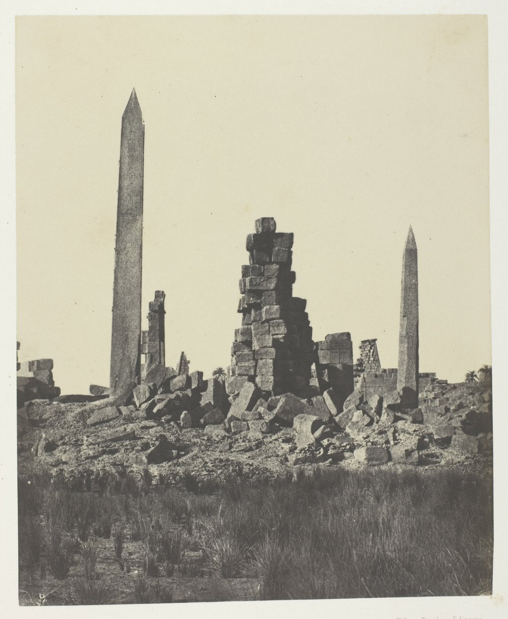 Paleis van Karnak, De Obelisken; Thebe door Maxime Du Camp
