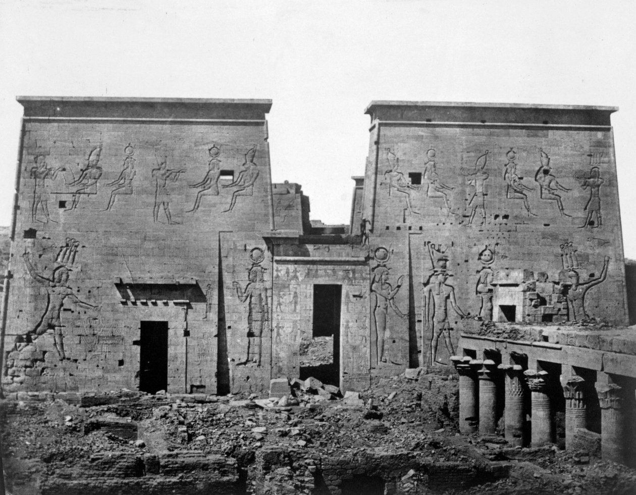 Tempel van Philae, Nubië, Egypte, 1852 door Maxime Du Camp