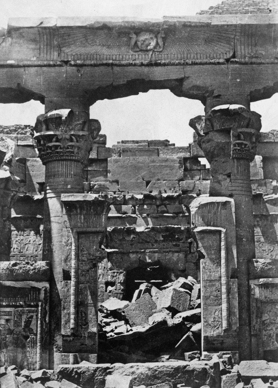 Tempelruïnes, Egypte, 1852 door Maxime Du Camp