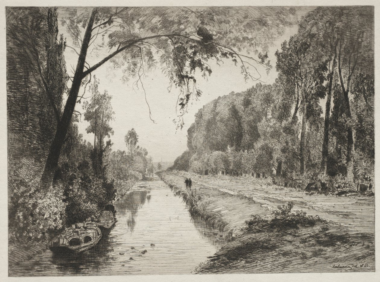 Kanaal bij Pont Sainte-Maxence door Maxime Lalanne