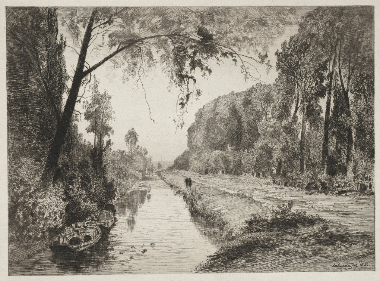 Kanaal bij Pont Sainte-Maxence door Maxime Lalanne