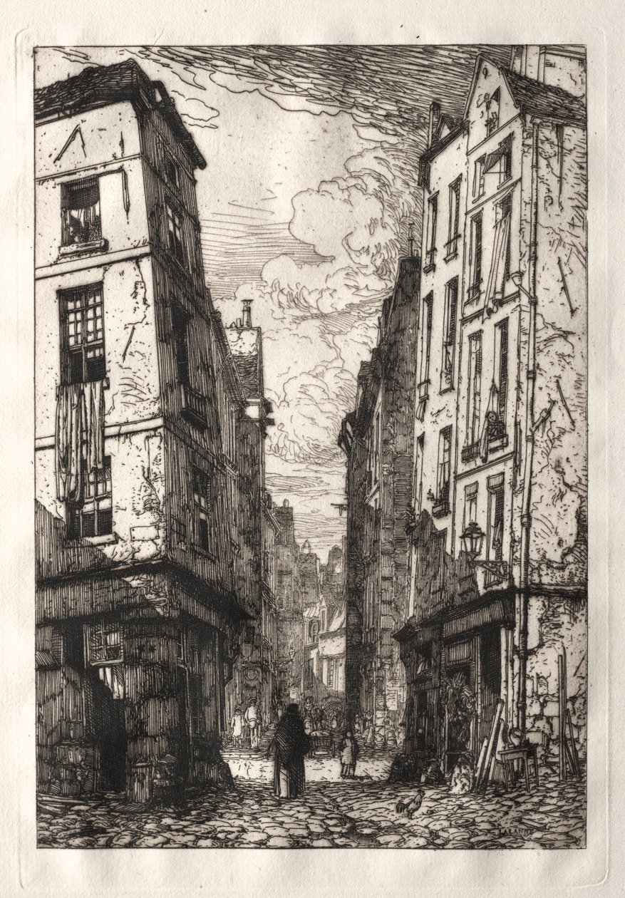 Rue des Marmousets (Oud Parijs) door Maxime Lalanne