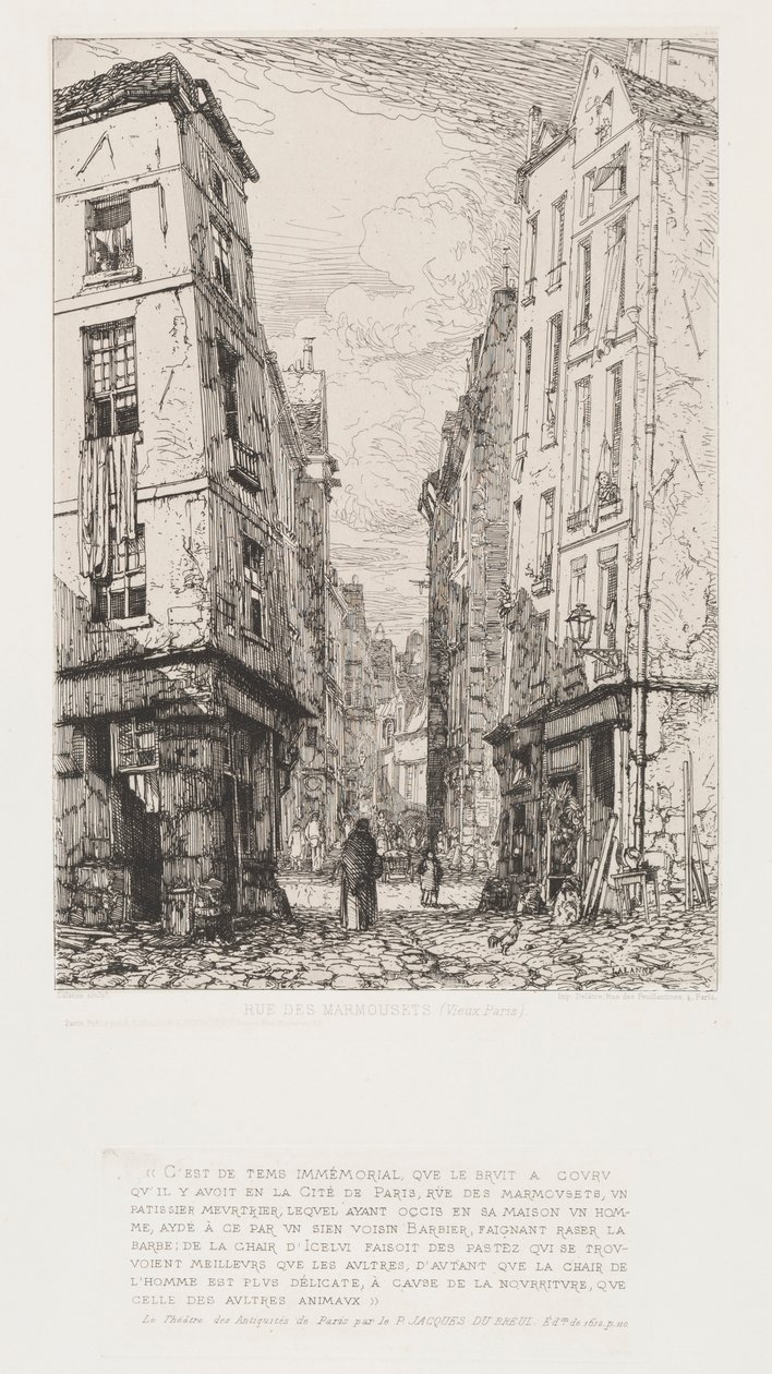 Rue des Marmousets (Oud Parijs) door Maxime Lalanne