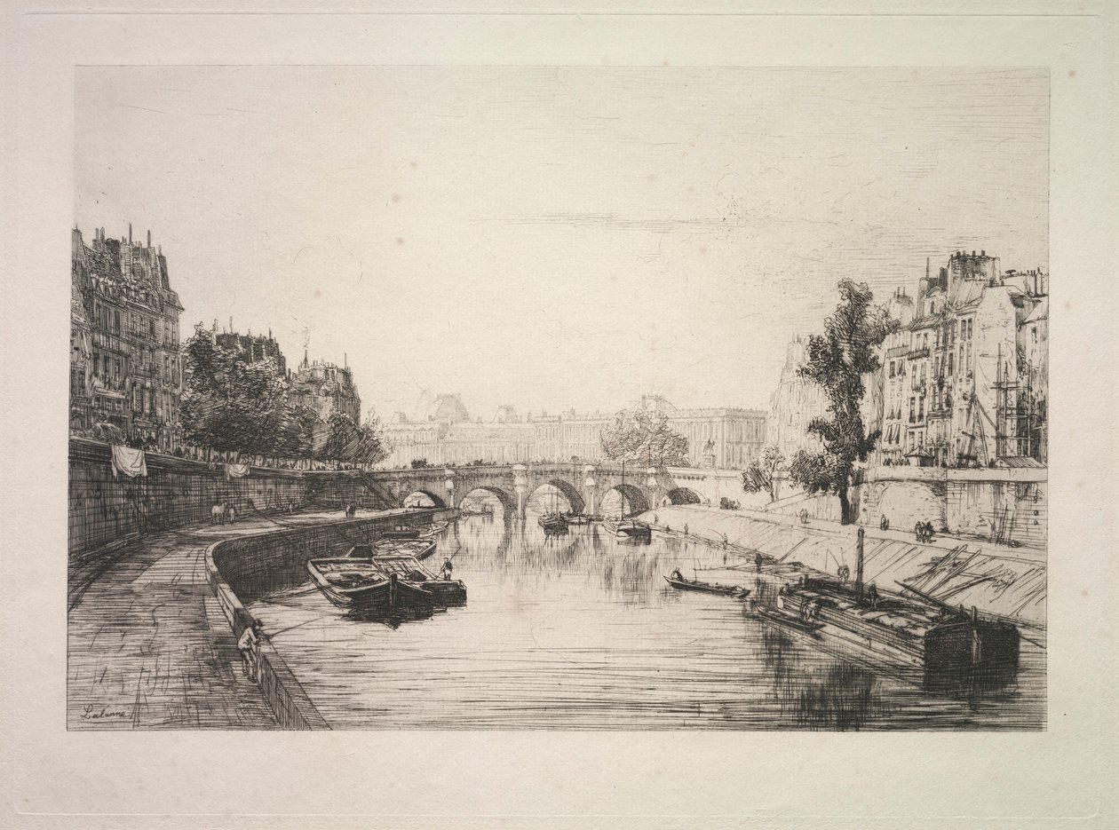 Uitzicht vanaf de St. Michel Brug, 1865 door Maxime Lalanne