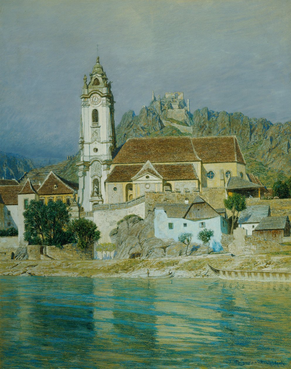 De stiftskerk in Dürnstein door Maximilian Suppantschitsch