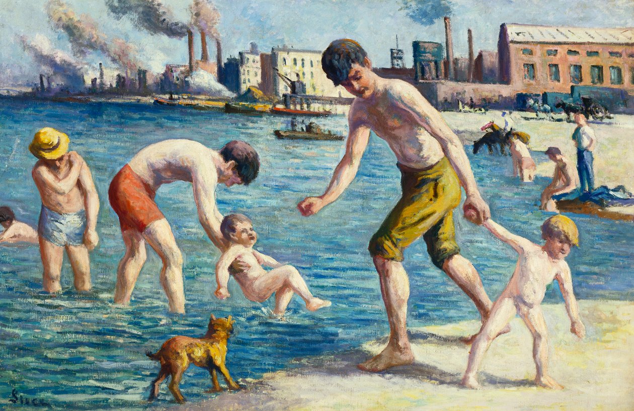 Baden door Maximilien Luce