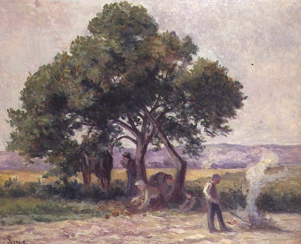 De appelbomen door Maximilien Luce