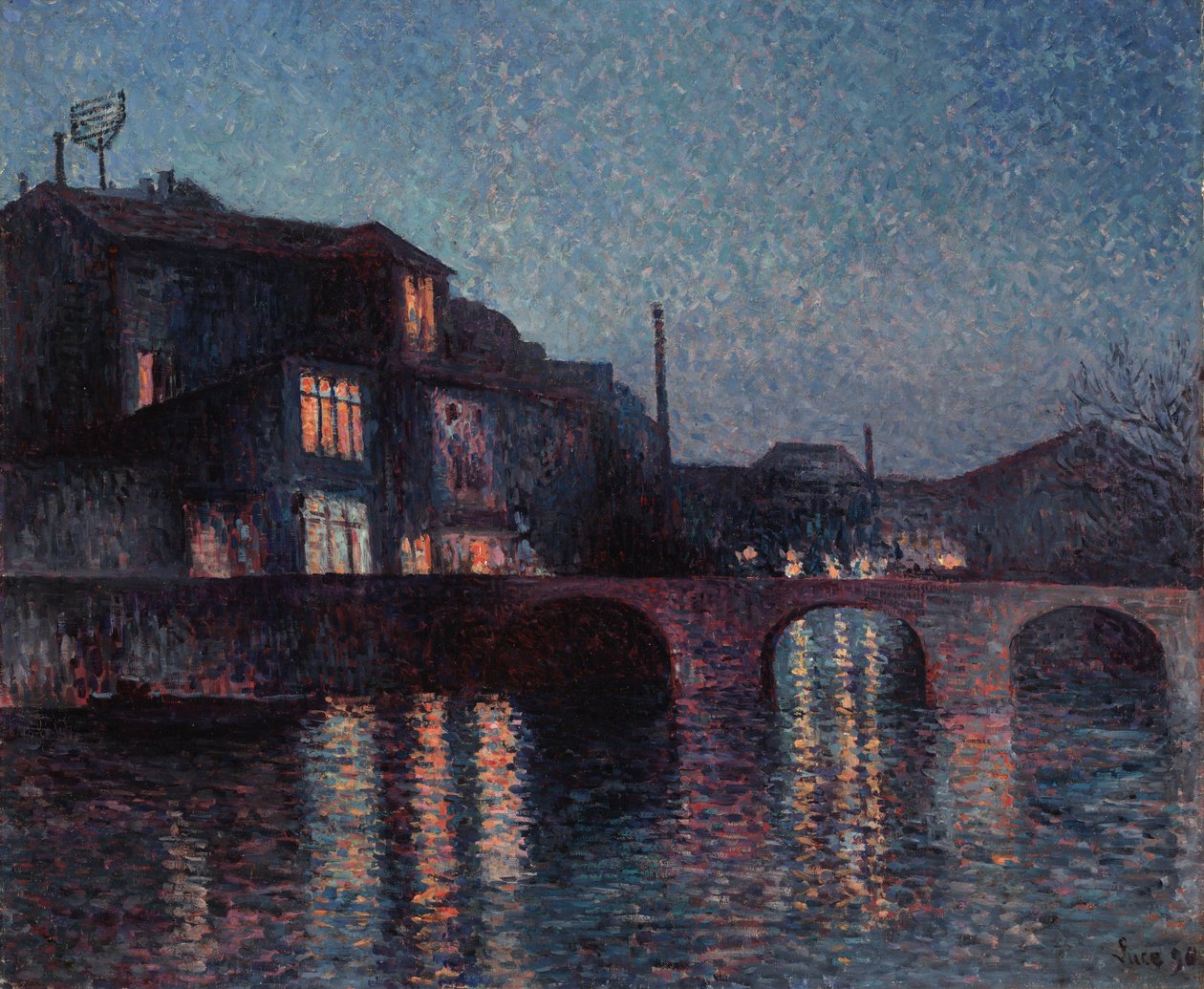 De rivier Sambre in Charleroi, 1896 door Maximilien Luce