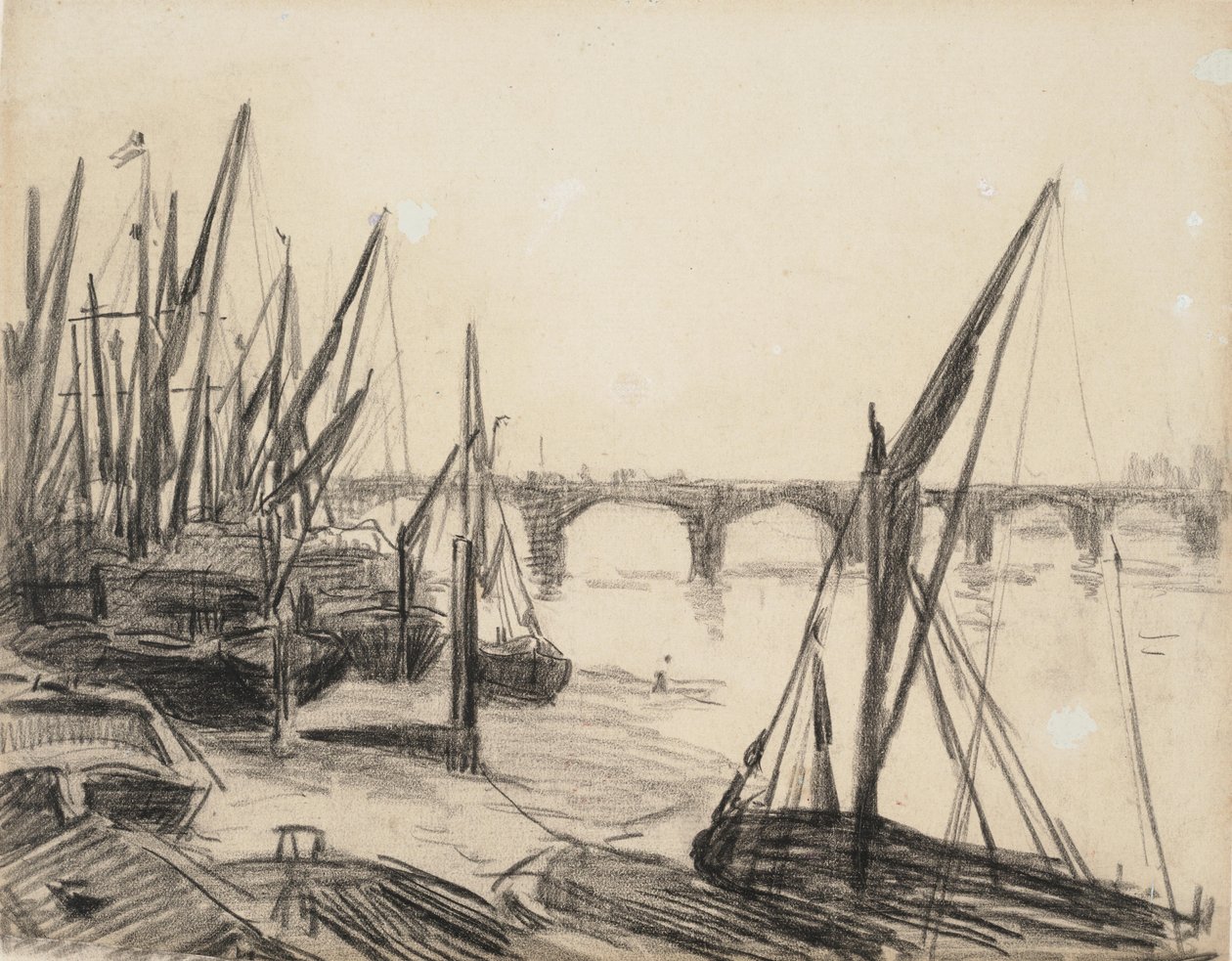 De Theems bij Vauxhall Bridge door Maximilien Luce