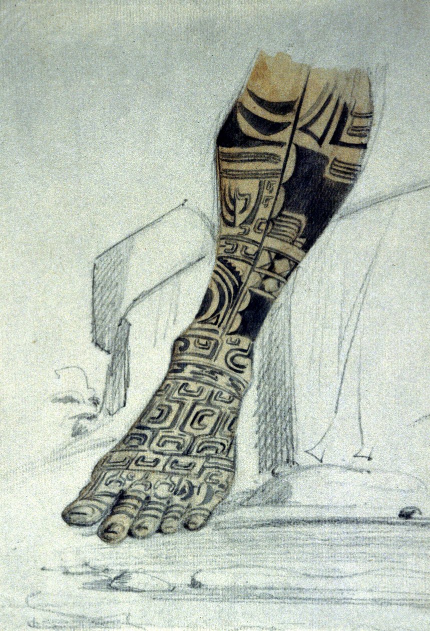 Maori voettatoeage door Maximilien Radiguet
