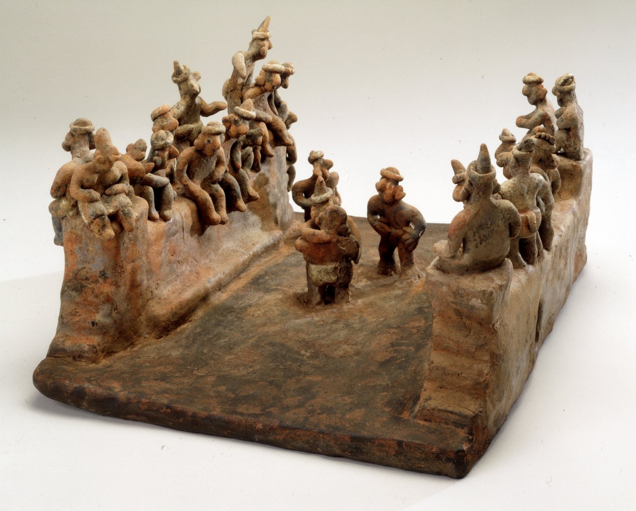 Model van een balspel (aardewerk) door Mayan