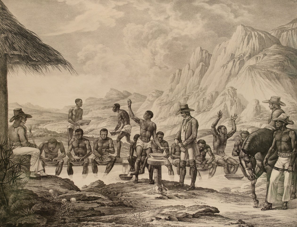 Het wassen van diamanten, Curralinho, 1823-1831 door Meier
