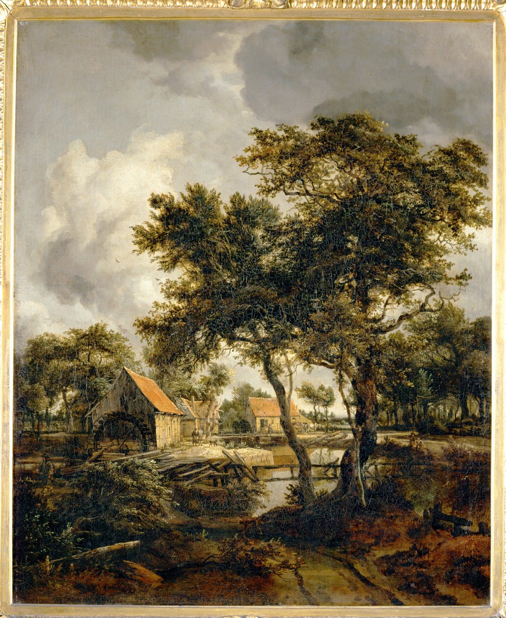 Le Moulin a eau - de watermolen ... door Meindert Hobbema