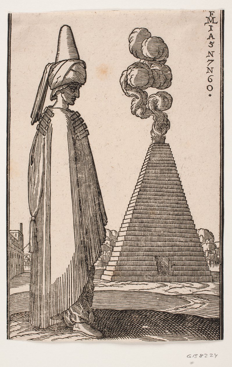 Man in mantel door Melchior Lorck