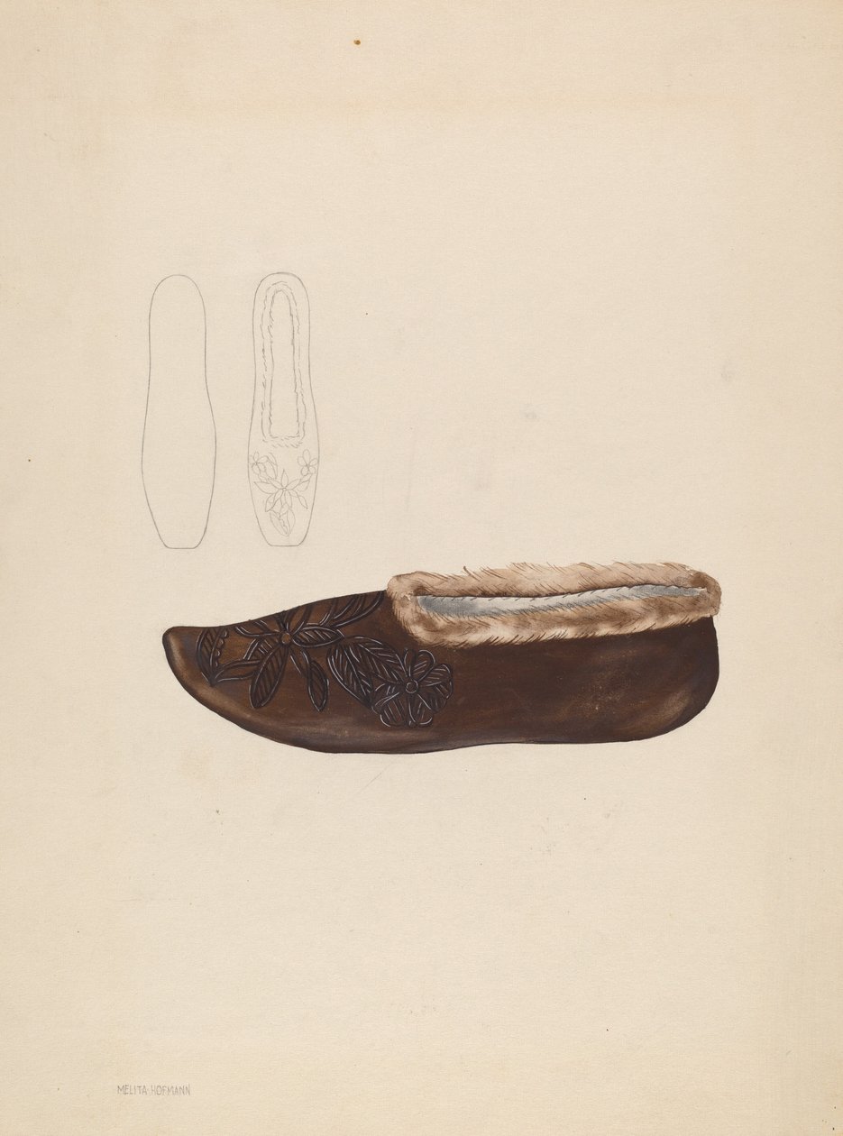 Pantoffel, ca. 1936 door Melita Hofmann