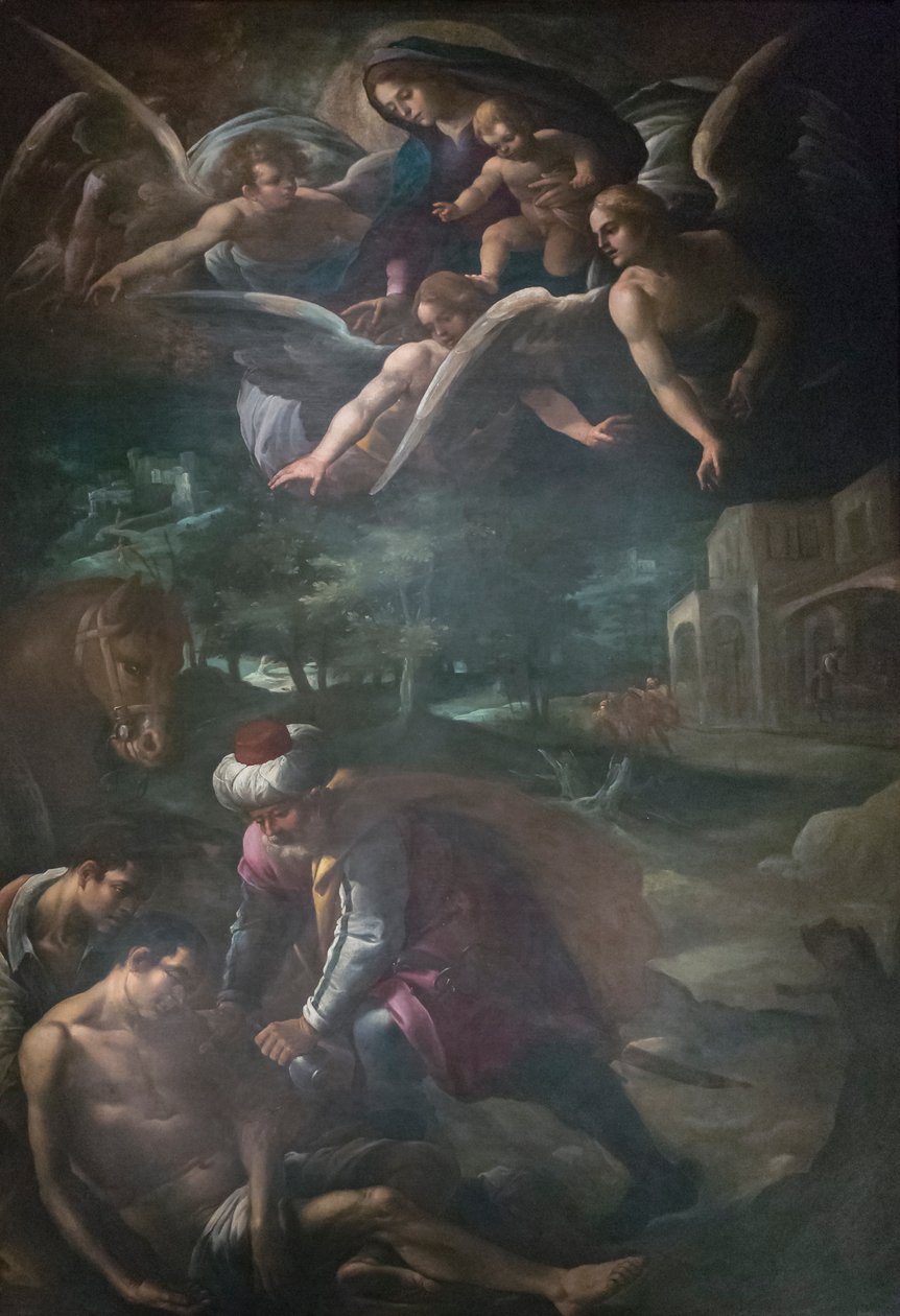 Barmhartige Samaritaan door Melozzo da Forli