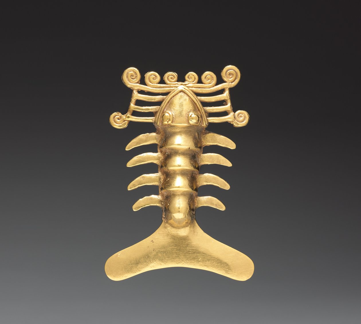 Kreeft hanger, c. 1000-1500 (gegoten goud) door Mesoamerican Mesoamerican