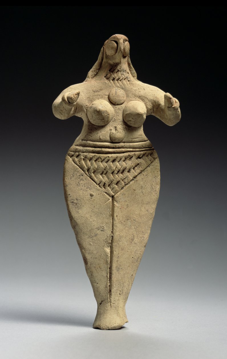 Vrouwelijke figuur, Akkadisch, 3e Dynastie van Ur, ca. 2334-2004 v.Chr. (terracotta) door Mesopotamian