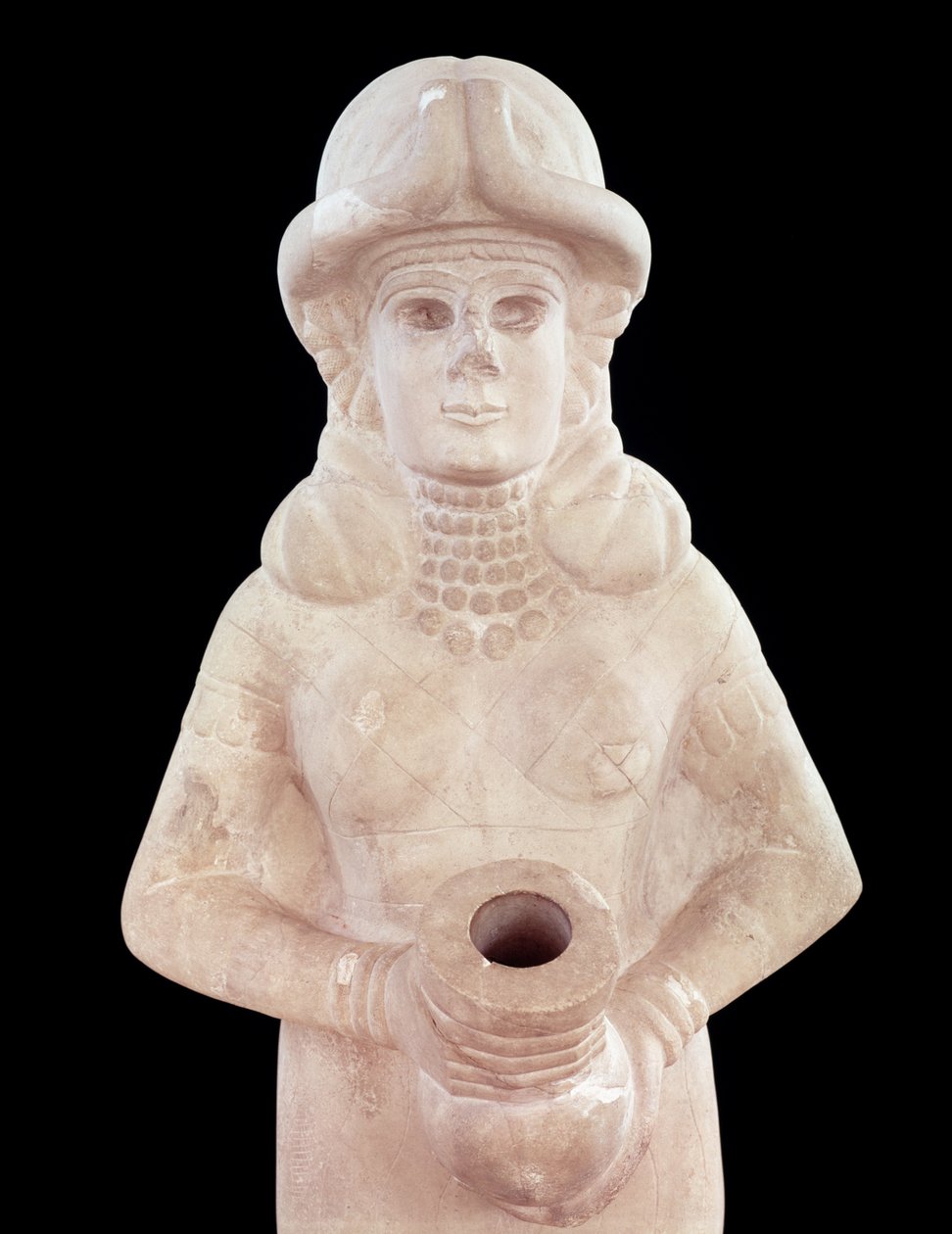 Vruchtbaarheidsgodin, uit Mari, Midden-Eufraat (detail) door Mesopotamian