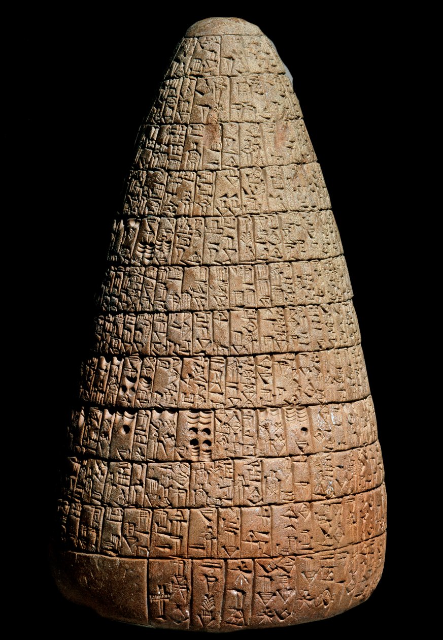 Kegel van Urukagina (Klei, ca. 2350 v.Chr.) door Mesopotamian Mesopotamian