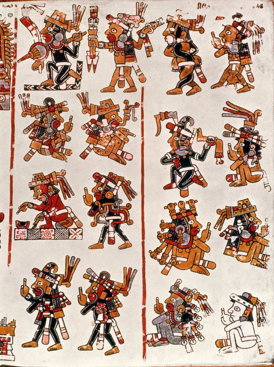 Mexicaanse codex met de genealogie van de Azteekse beschaving door Mexican School