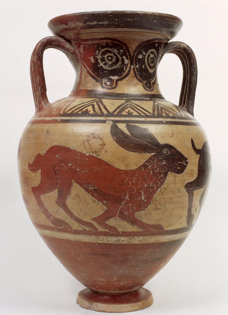 Etruskische zwartfigurige amphora, ca. 500 v.Chr. door Micali Painter Style