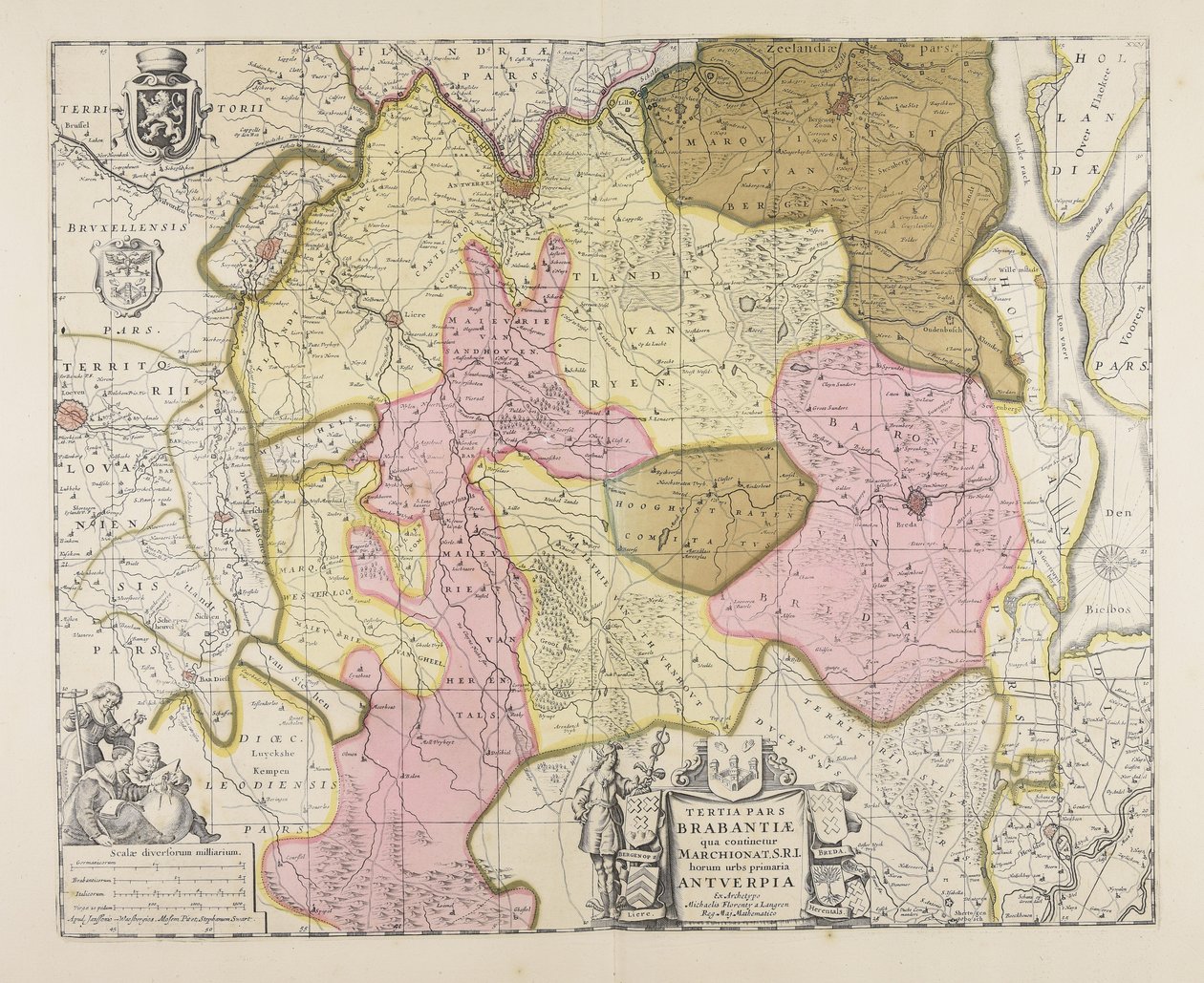 Tertia pars Brabantiae: qua continetur Marchionat. SRI horum urbs primaria Antuerpia / ex archetypo Michaelis Florenty a Langren door Michael Floris van Langren