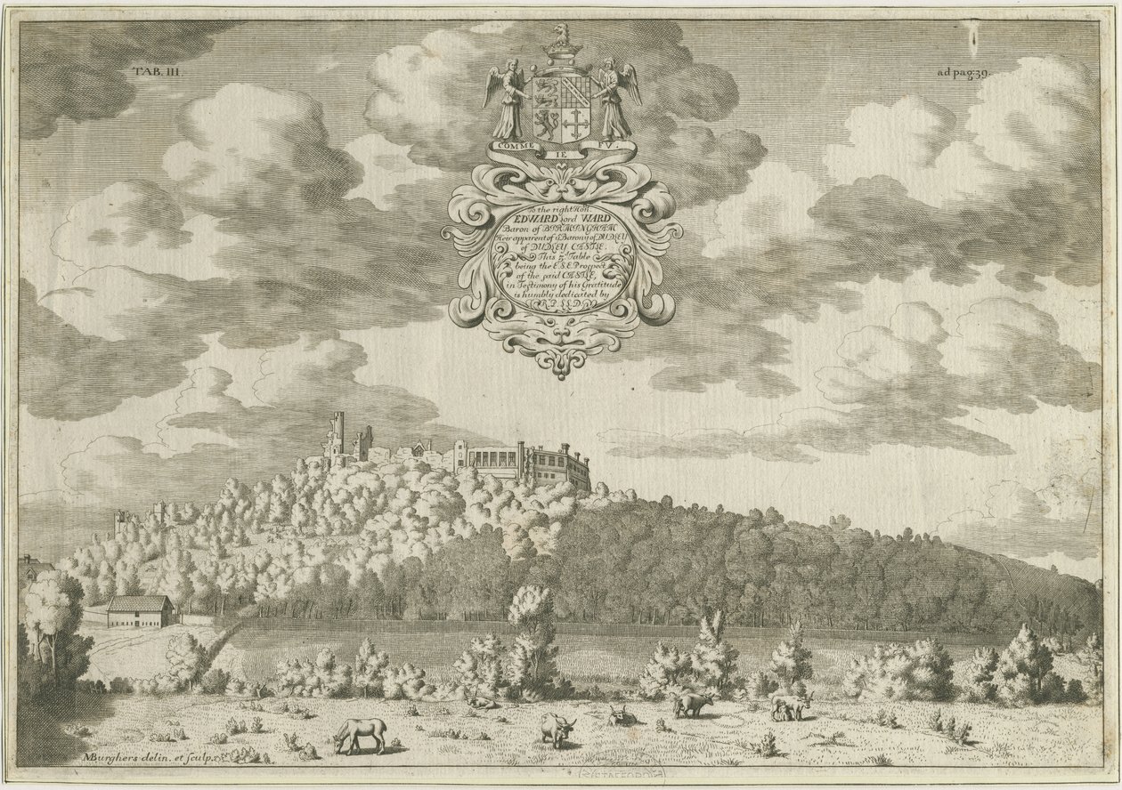 Dudley Kasteel (gravure) door Michael Burghers