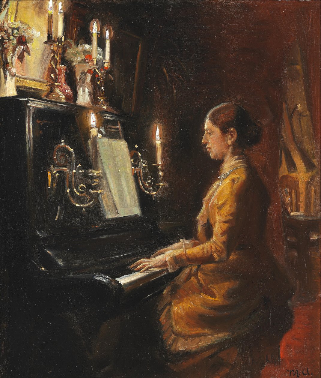 Anna aan de piano. door Michael Peter Ancher