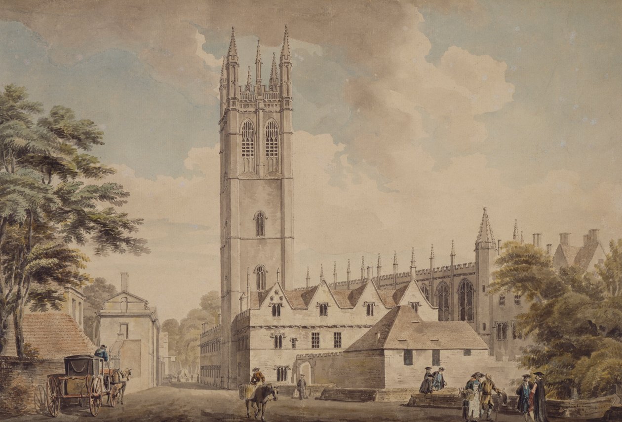 Magdalen Bridge en Tower, Oxford, 1768-1772 door Michael Rooker